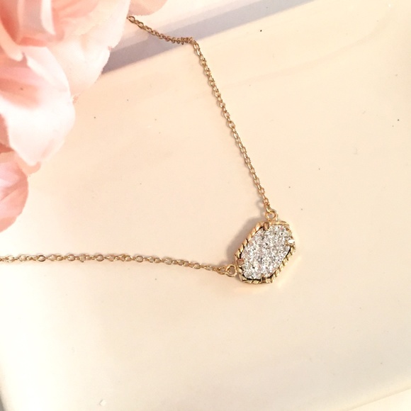 Silver Druzy Necklace - Picture 3 of 6